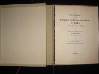 BERICHT DES ABTRETENDEN REKTORS; UBER DAS AMTSJAHR 1913/1914