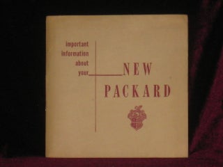 Item #07908 Operation and Care of Your Packard. Owner's Manual 1953. Packard Motor Car Company