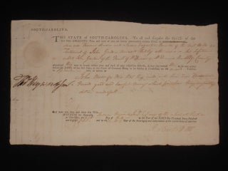 Item #07931 Document Signed, Partially Printed. Thomas Hayward, Signer of the Declaration of...