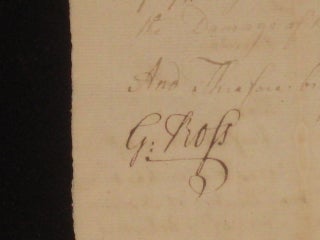 Item #07933 Manuscript Document Signed. George Ross, Signer of the Declaration of Independence