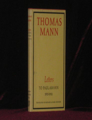 Item #08029 THOMAS MANN. Letters to Paul Amann 1915-1952. Herbert WEGENER, Thomas Mann.