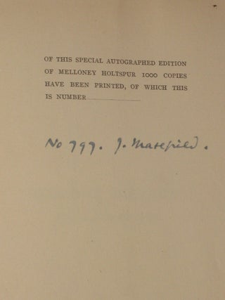 Item #0813 MELLONEY HOLTSPUR or, the Pangs of Love. John Masefield, SIGNED