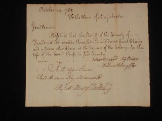 Item #08206 Document Signed, By William Ellery, Signer of the Declaration of Independence....