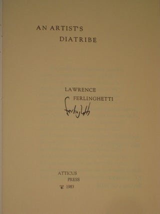 AN ARTIST'S DIATRIBE