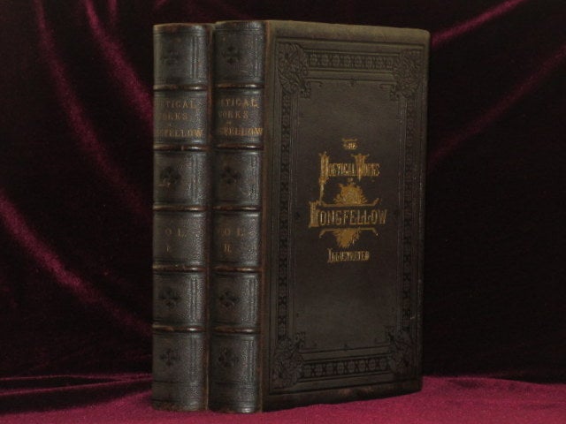 Item #08271 THE POETICAL WORKS OF HENRY WADSWORTH LONGFELLOW. ILLUSTRATED. Two Volumes, with Signed Card and Photograph of The author Laid in. Henry Wadsworth Longfellow.