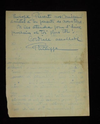 Autograph Letter Signed, in French, with 3 Caricature Drawings
