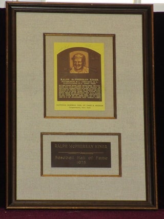 Item #08305 BASEBALL HALL OF FAME CARD SIGNED. Ralph McPherran KINER, SIGNED