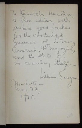 THE DARING YOUNG MAN ON THE FLYING TRAPEZE - Inscribed to Saroyan's Editor