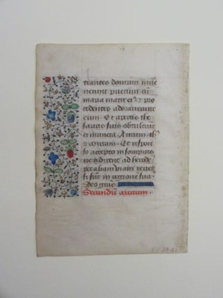 Item #08804 Illuminated Manuscript Leaf on Vellum, Book of Hours, France c 1450