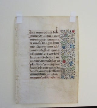 Illuminated Manuscript Leaf on Vellum, Book of Hours, France c 1450