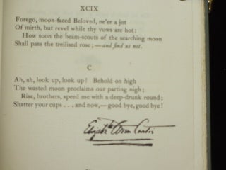 ONE HUNDRED QUATRAINS FROM THE RUBAIYAT OF OMAR KHAYYAM. A Rendering in English Verse