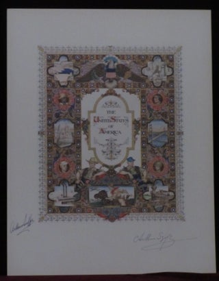 Item #08985 The United States of America [Visual History of Nations series] Signed Lithograph....