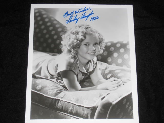Item #09070 Photo, Inscribed, 8" x 10", Black and White. Shirley Temple.