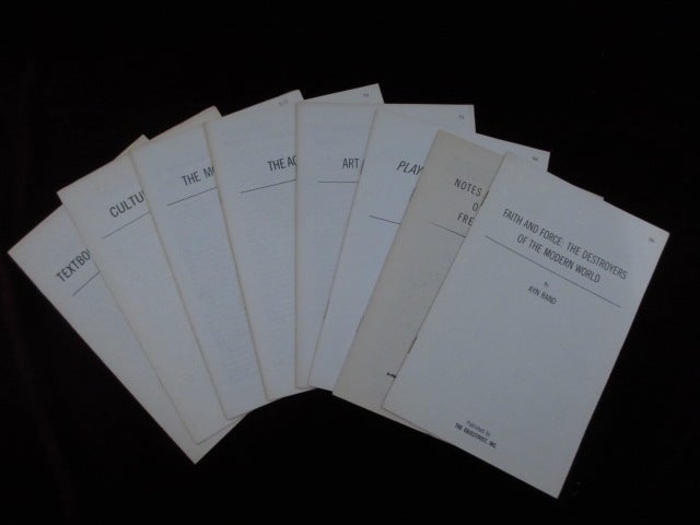Item #09131 EIGHT REPRINTS FROM THE OBJECTIVIST DATED 1946-1978. Ayn Rand.