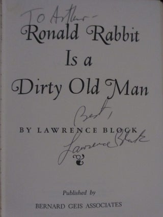 Ronald Rabbit Is a Dirty Old Man (Inscribed)