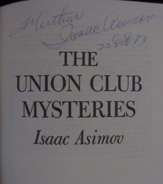 The Union Club Mysteries (INSCRIBED)