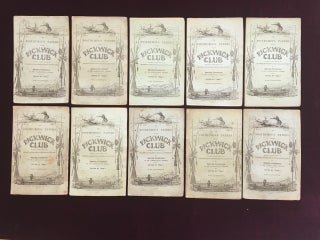 Item #09574 The Posthumous Papers of the Pickwick Club - 20 Parts in 19 - A NEAR PRIME Set,...