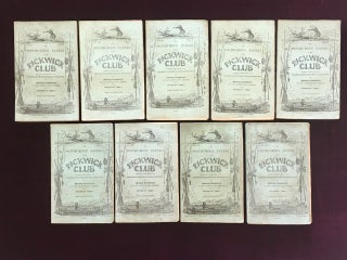 The Posthumous Papers of the Pickwick Club - 20 Parts in 19 - A NEAR PRIME Set, Having 9 of 11 Points Required. ANNOTATED By Bibliographer Thomas Hatton.