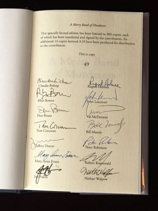 Item #09630 A Merry Band of Murderers (Signed By All 14 authors). Claudia BIshop, Don Bruns, Rhys...