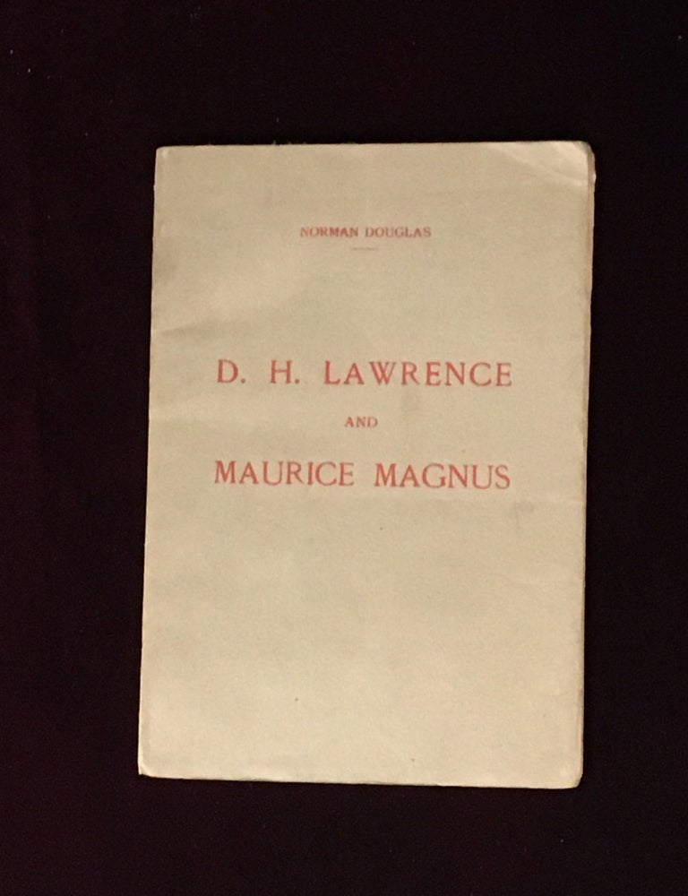 Item #09667 D. H. Lawrence and Maurice Magnus. A Plea for Better Manners. Norman Douglas.