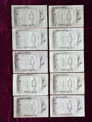 The Posthumous Papers of the Pickwick Club - 20 Parts in 19 - with an Abundance of First and Second Issue Wrappers and Plates; ANNOTATED By Dickens Bibliographer Thomas Hatton