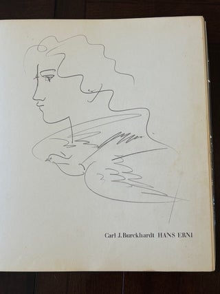 Item #10095 Hans Erni (Signed and with an Original drawing). Carl J. Burckhardt