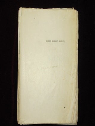 Item #2138 WORLD WITHIN WORLD (Page Proofs). Stephen Spender