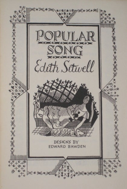 Item #3319 POPULAR SONG. Edith Sitwell, SIGNED.