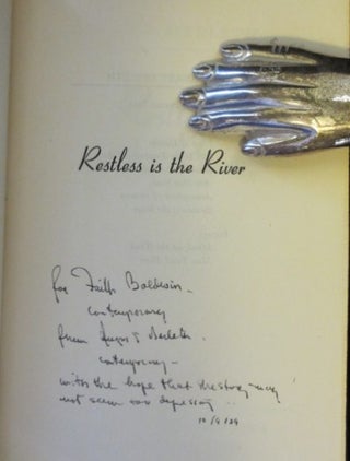 Item #5068 RESTLESS IS THE RIVER. August Derleth, SIGNED to Faith Baldwin
