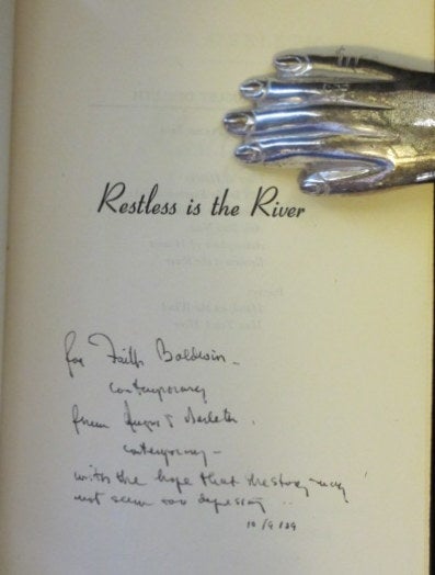 Item #5068 RESTLESS IS THE RIVER. August Derleth, SIGNED to Faith Baldwin.