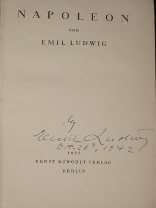Item #6863 Napoleon. Emil Ludwig, SIGNED