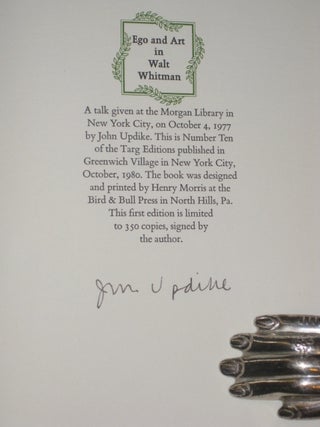 Ego and Art in Walt Whitman