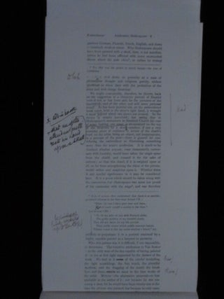 The Ashbourne Portrait of Shakespeare; Long Galley Proofs, for Connoisseur Magazine, with 2 Page ALS from H. M. Hake