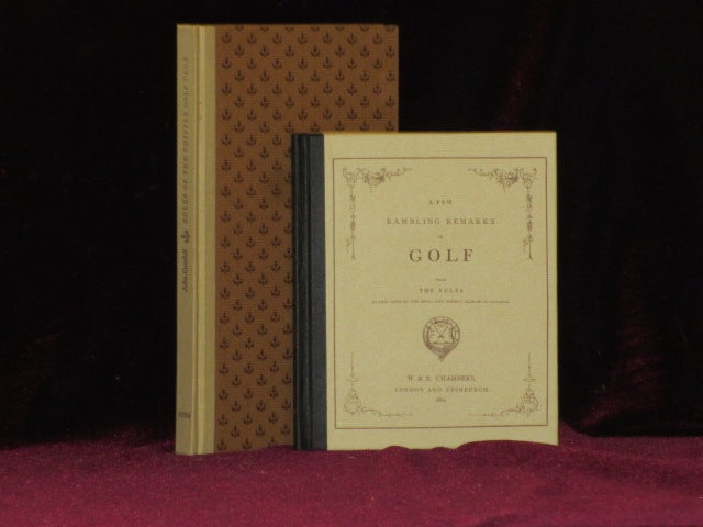 Item #7571 Rules of the Thistle Golf Club & a Few Rambling Remarks on Golf. John Cundell, Robert Chambers.