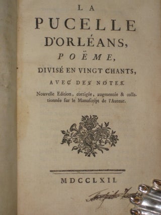 La Pucelle d'Orleans, Poeme, Divise En Vingt Chants, Avec Des Notes