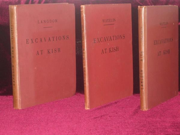 Item #7630 Excavations At Kish, Expedition to Mesopotamia. Three Volumes. S. And Watelin Langdon, L. Ch.