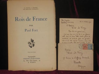 Item #7634 Rois De France. Paul Fort, SIGNED