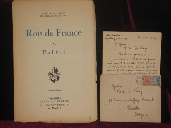 Item #7634 Rois De France. Paul Fort, SIGNED.