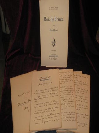 Item #7696 Rois De France. Original Manuscript. Paul Fort